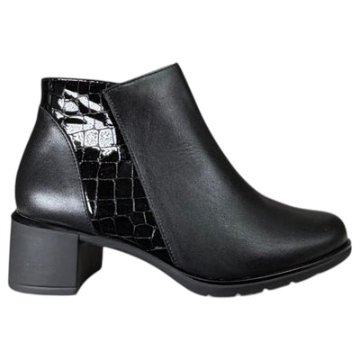Botines Pitillos Tacón Coco 11624 Negro