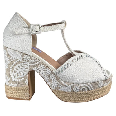 Sandalias de Novia Mandarina Perla Blanco