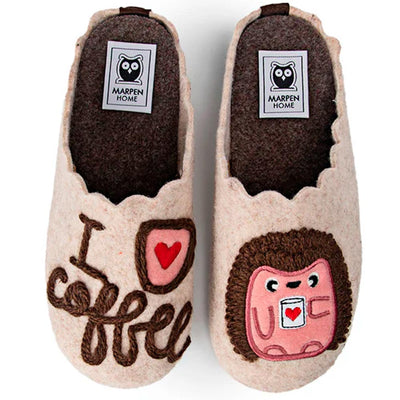 Zapatillas de Casa Marpen Slippers I Love Coffee 305IV24 Beig
