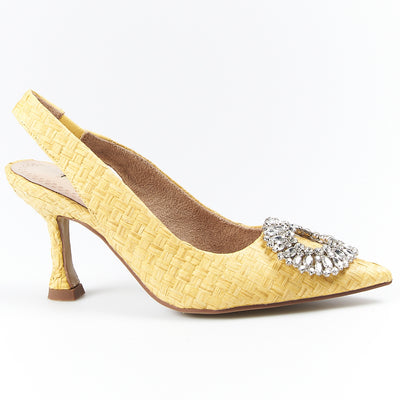 Zapatos Corina Rafia Joya M3185 Amarillo