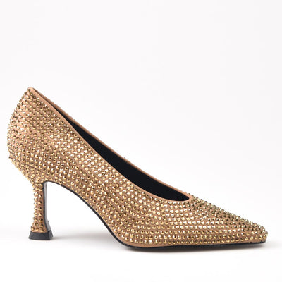 Zapatos de Salón Corina Brillos M3665 Camel