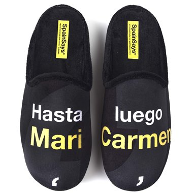 Zapatillas de Casa Marpen Slippers Hasta Luego Mar Carmen CSP2 Negro