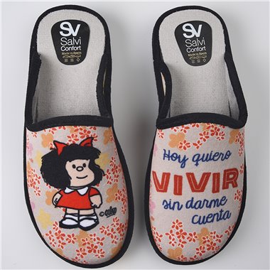Zapatillas de Casa Salvi Mafalda 01T540 Negro
