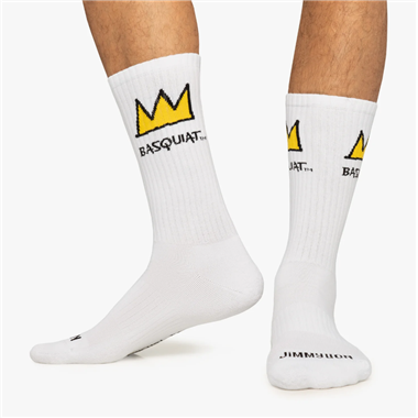 Calcetines Jimmy Lion Athletic Basquiat Crown Filled Blanco