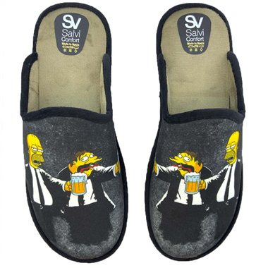 Zapatillas de Casa Salvi Simpsons Bebidos 09T370 Negro