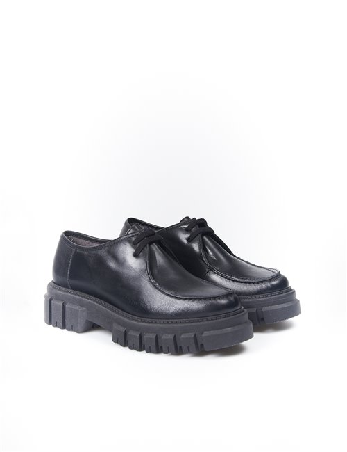 Zapatos Pitillos Cordón Piso Track 1651 Negro