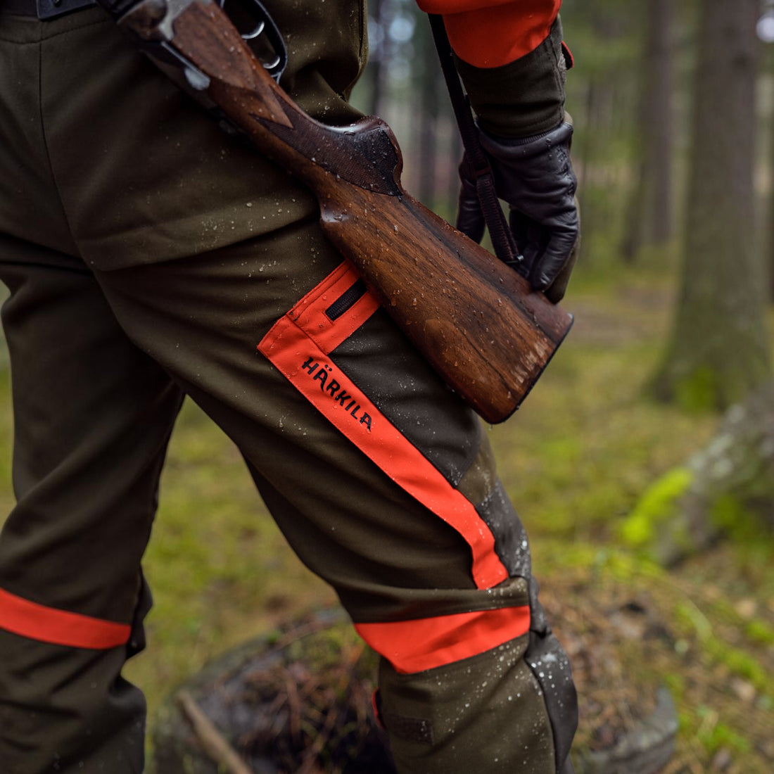 Pantalones Härkila Pro Hunter Dog Keeper GTX Verde Naranja