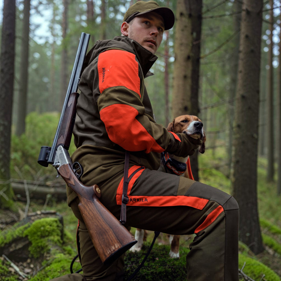Pantalones Härkila Pro Hunter Dog Keeper GTX Verde Naranja