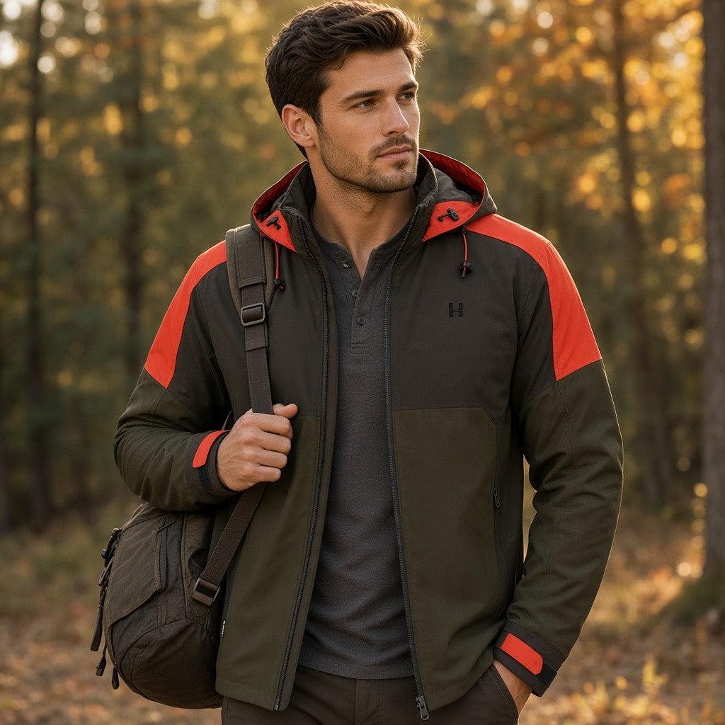 Chaqueta Härkila Pro Hunter Dog Keeper GTX Verde Naranja
