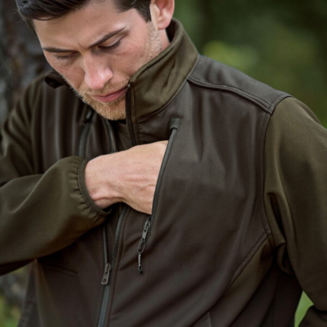 Chaqueta Softshell Härkila Scandinavian Verde Marrón