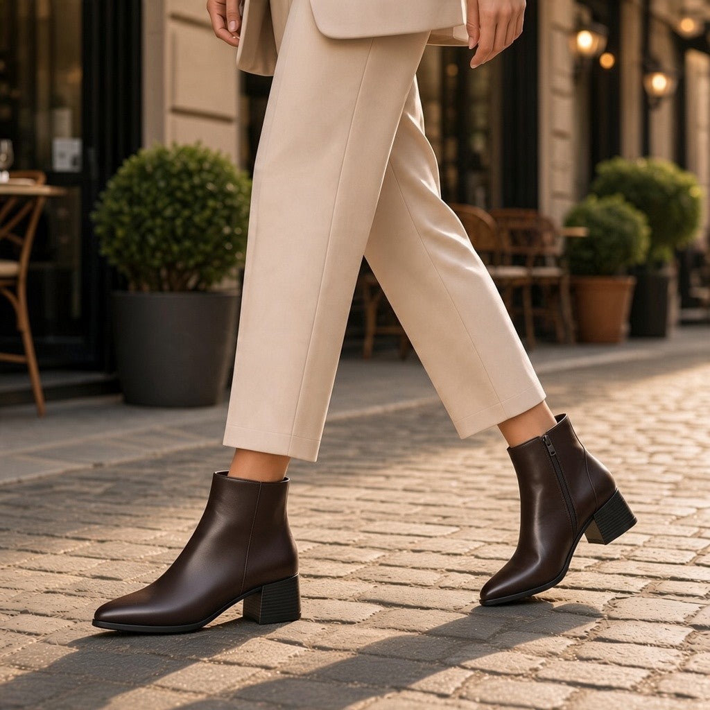 Botines Corina Tacón M6850 Marrón