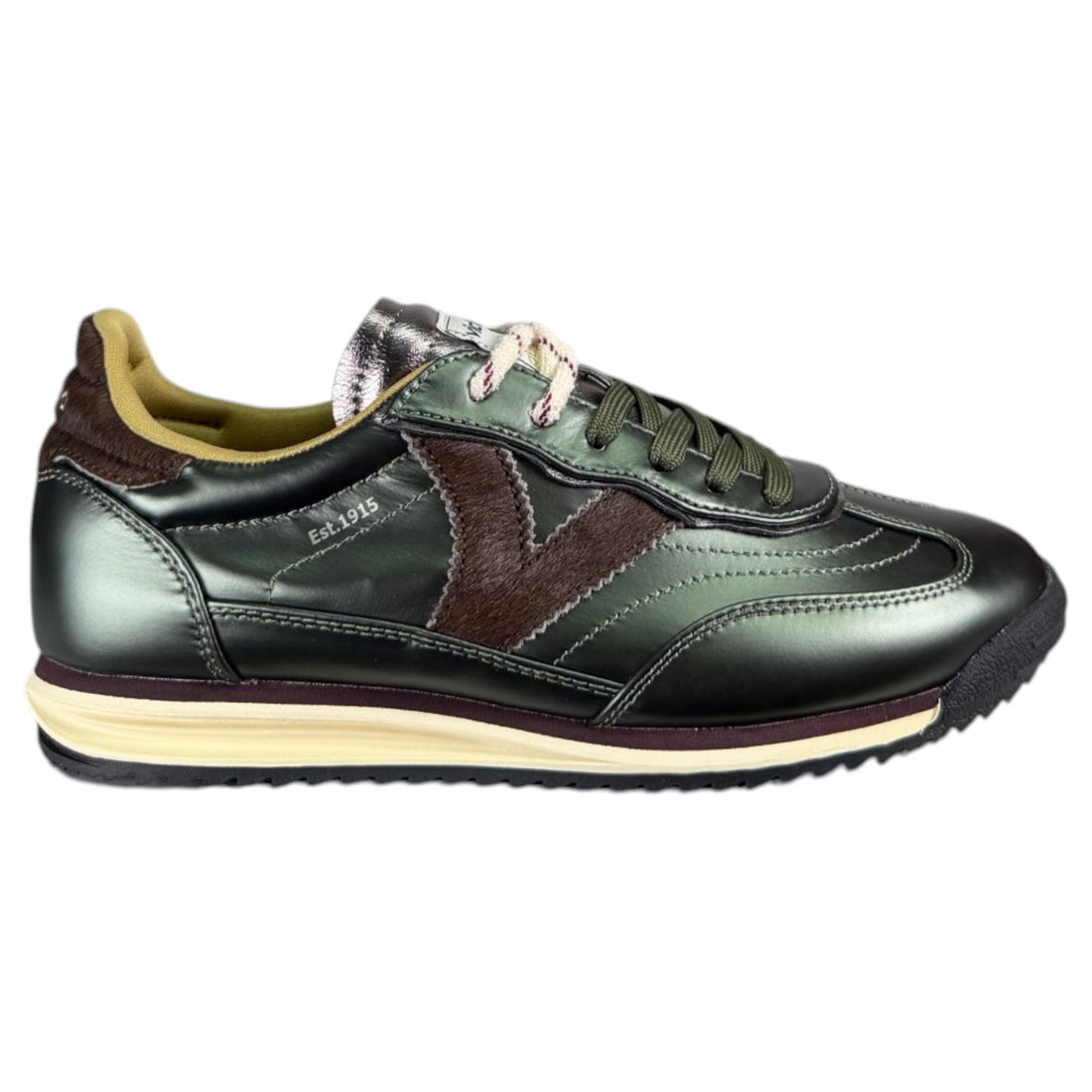Zapatillas Victoria Saturno Metal y Serraje 1158117 Kaki