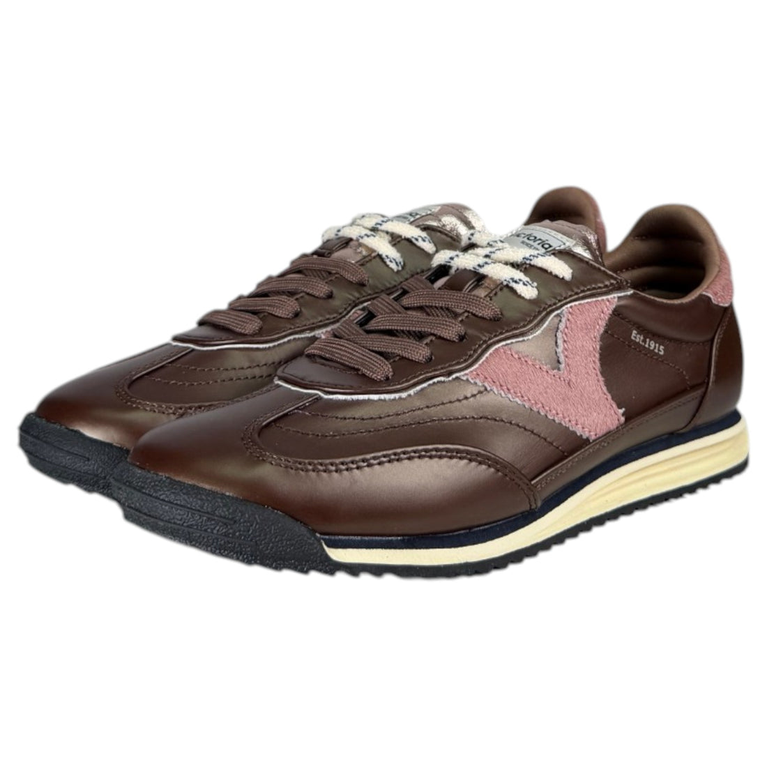 Zapatillas Victoria Saturno Metal y Serraje 1158117 Marrón