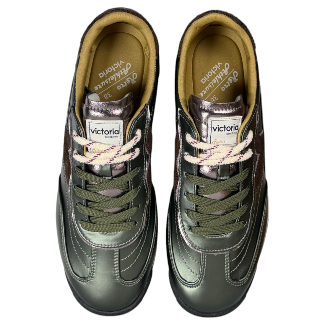 Zapatillas Victoria Saturno Metal y Serraje 1158117 Kaki