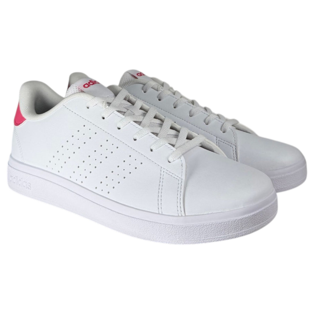 Zapatillas Adidas Advantage Base 2.0 J KJ4247 blancas y rosas
