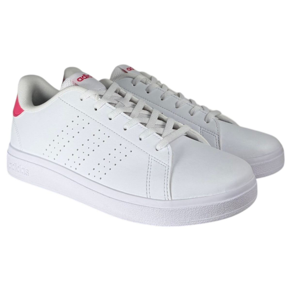 Zapatillas Adidas Advantage Base 2.0 J KJ4247 blancas y rosas