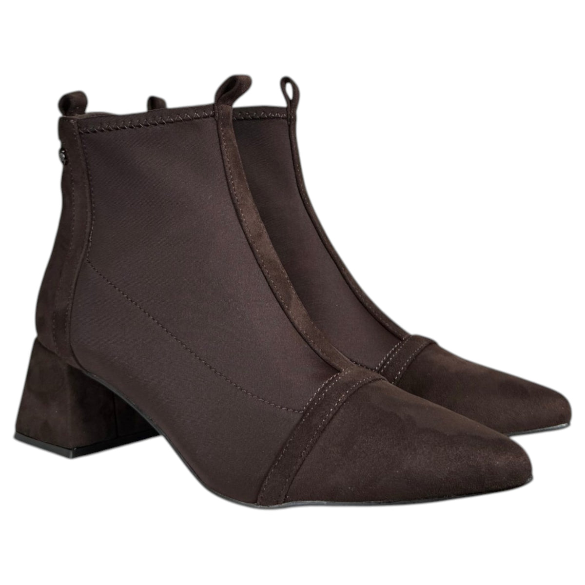 Botines Buonarotti Punta Elásticos A6008 Café