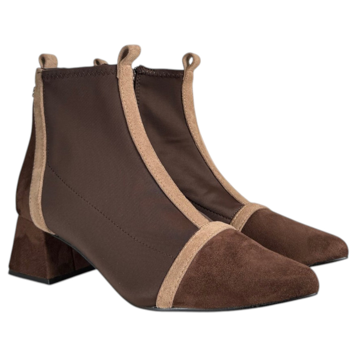 Botines Buonarotti Punta Elásticos A5425 Café