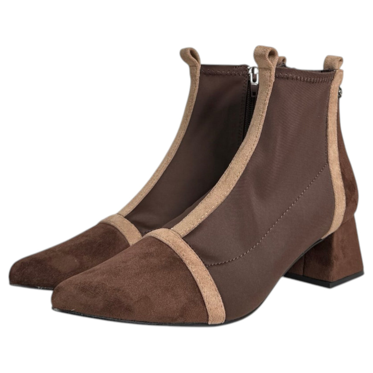 Botines Buonarotti Punta Elásticos A5425 Café