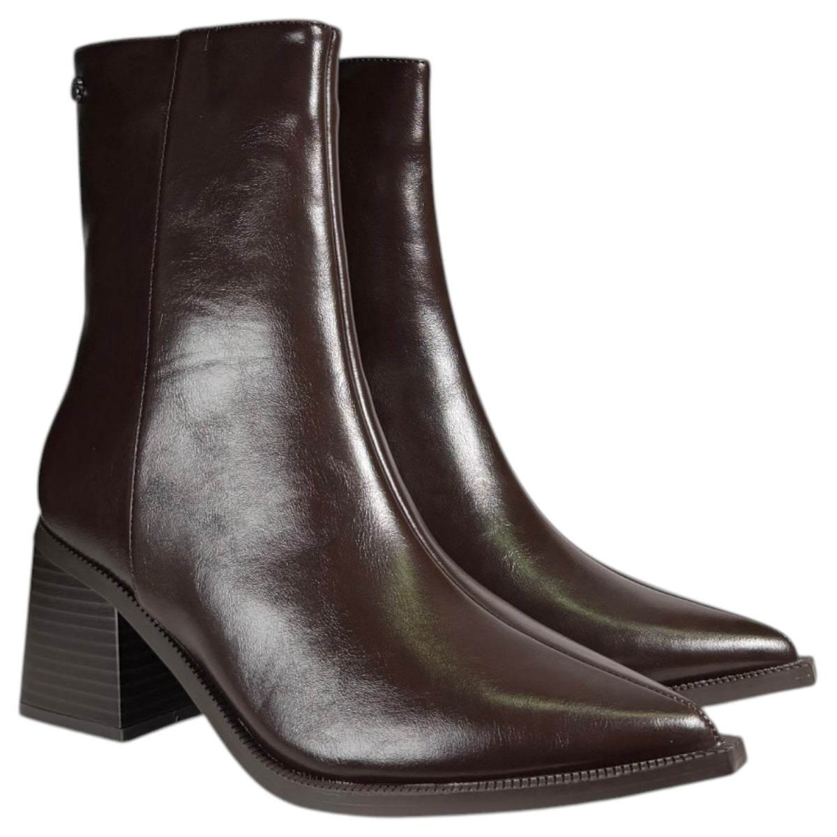 Botines Buonarotti Liso Tacón A-6024 Marrón