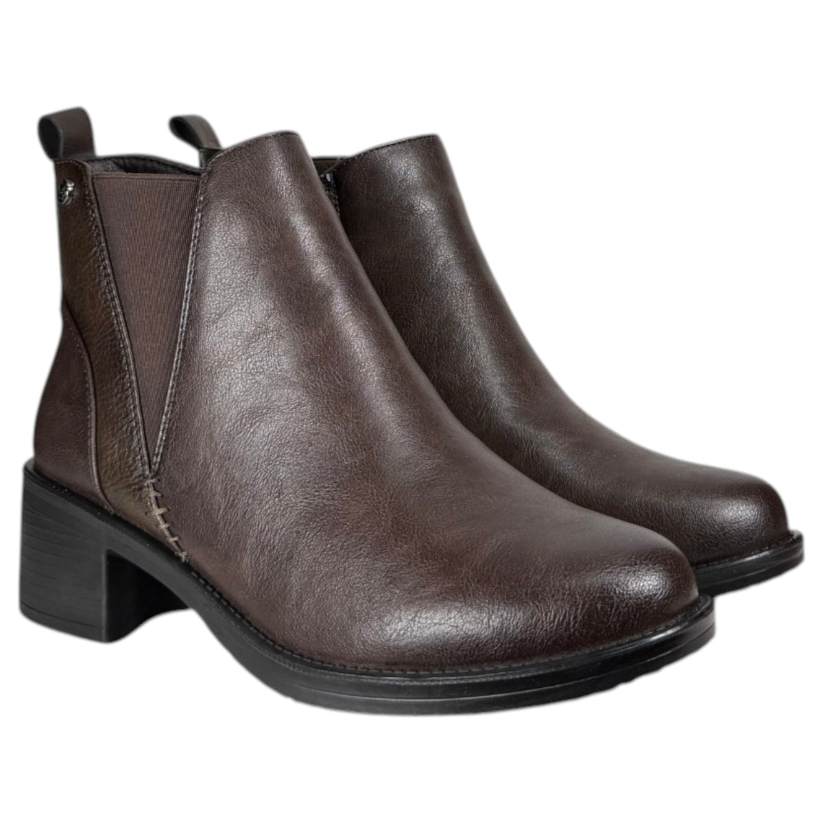 Botines Mysoft Tacón Elástico 26M685 Café