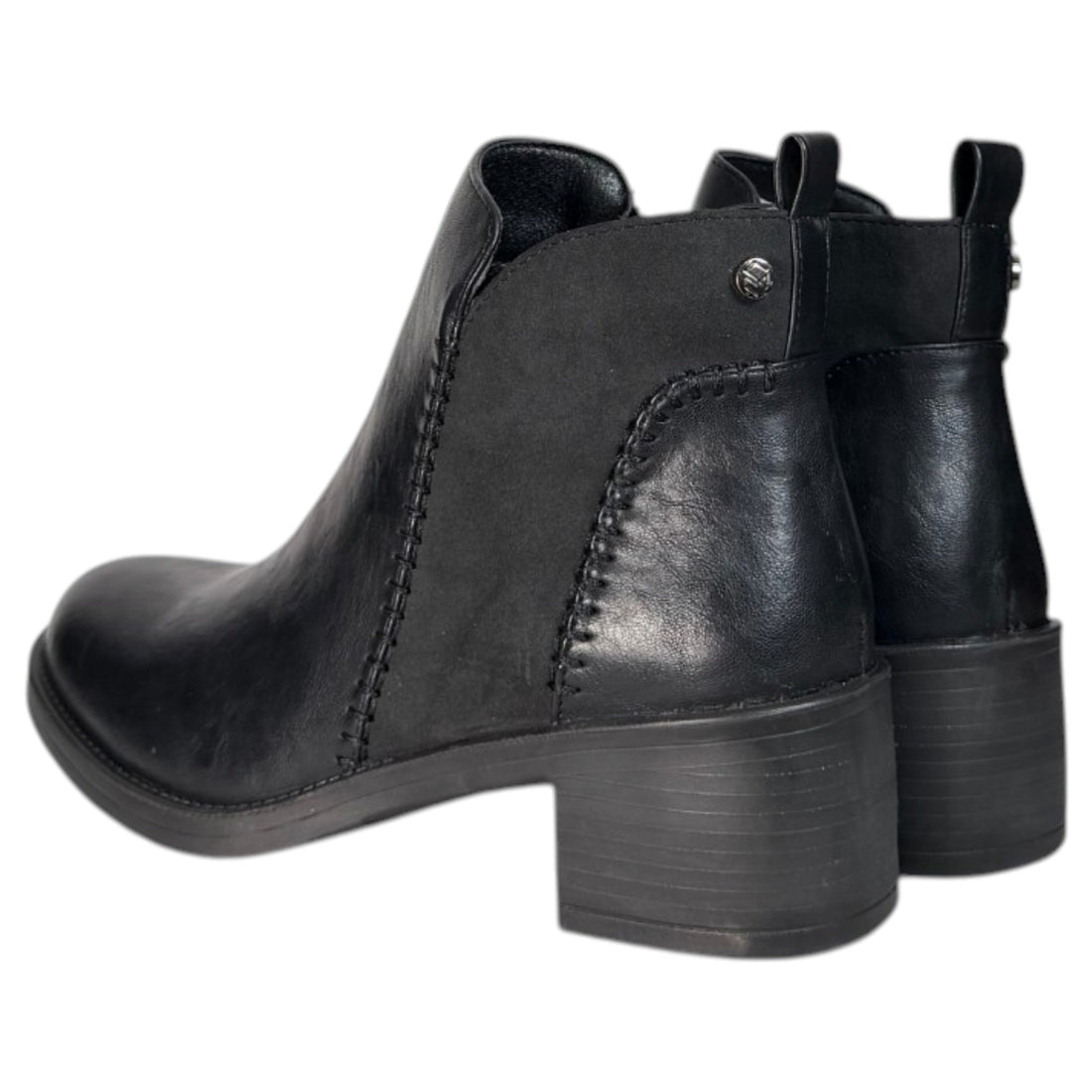 Botines Mysoft Tacón Costuras 26M680 Negro