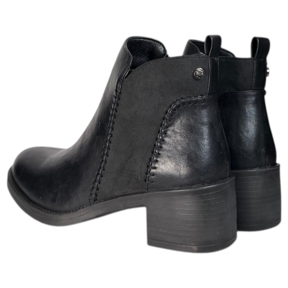 Botines Mysoft Tacón Costuras 26M680 Negro