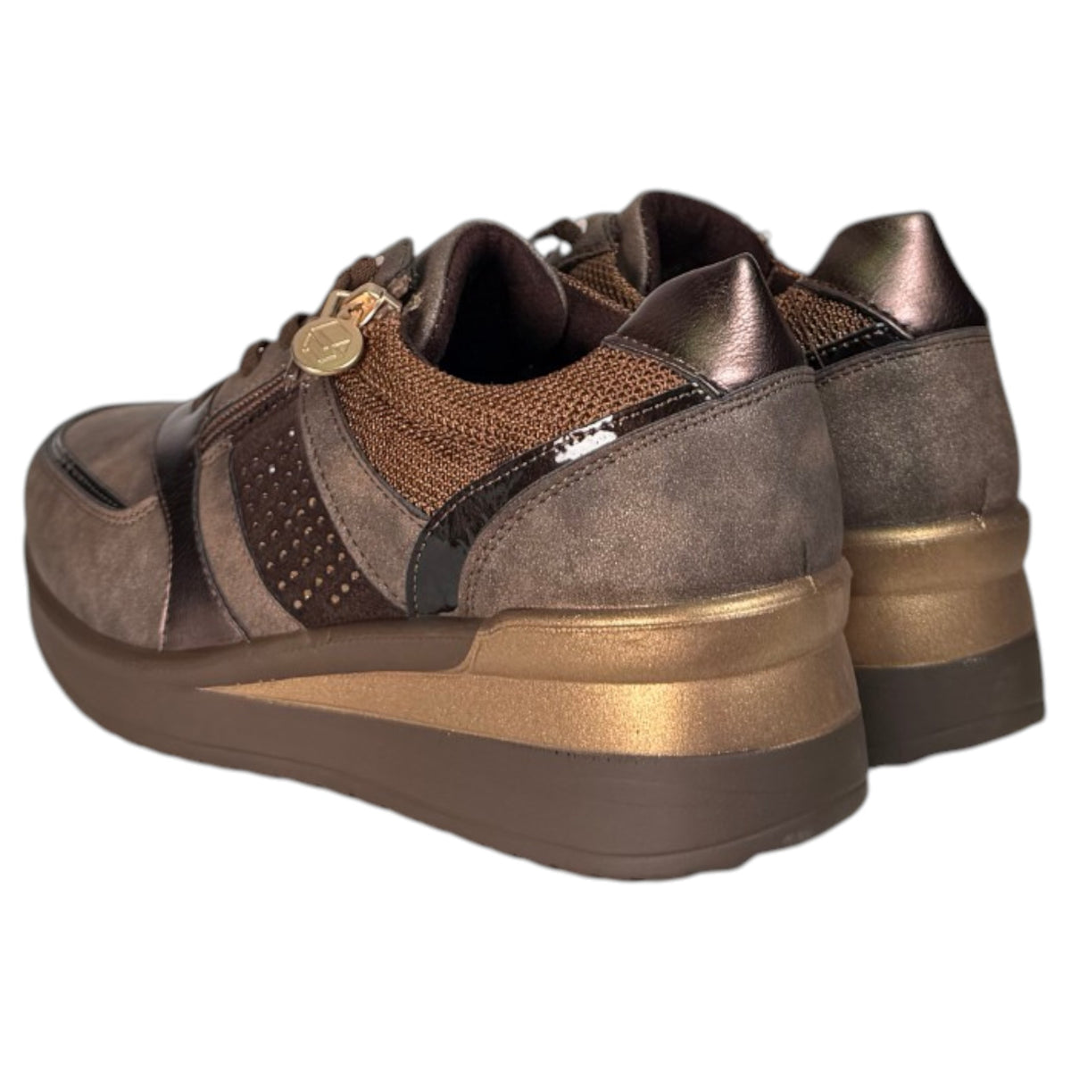 Zapatos Deportivos Mysoft Cuña Glitter 26M578 Café