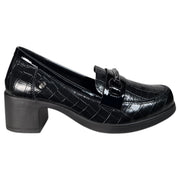 Mocasines Mysoft Tacón Hebilla 26M710 Negro