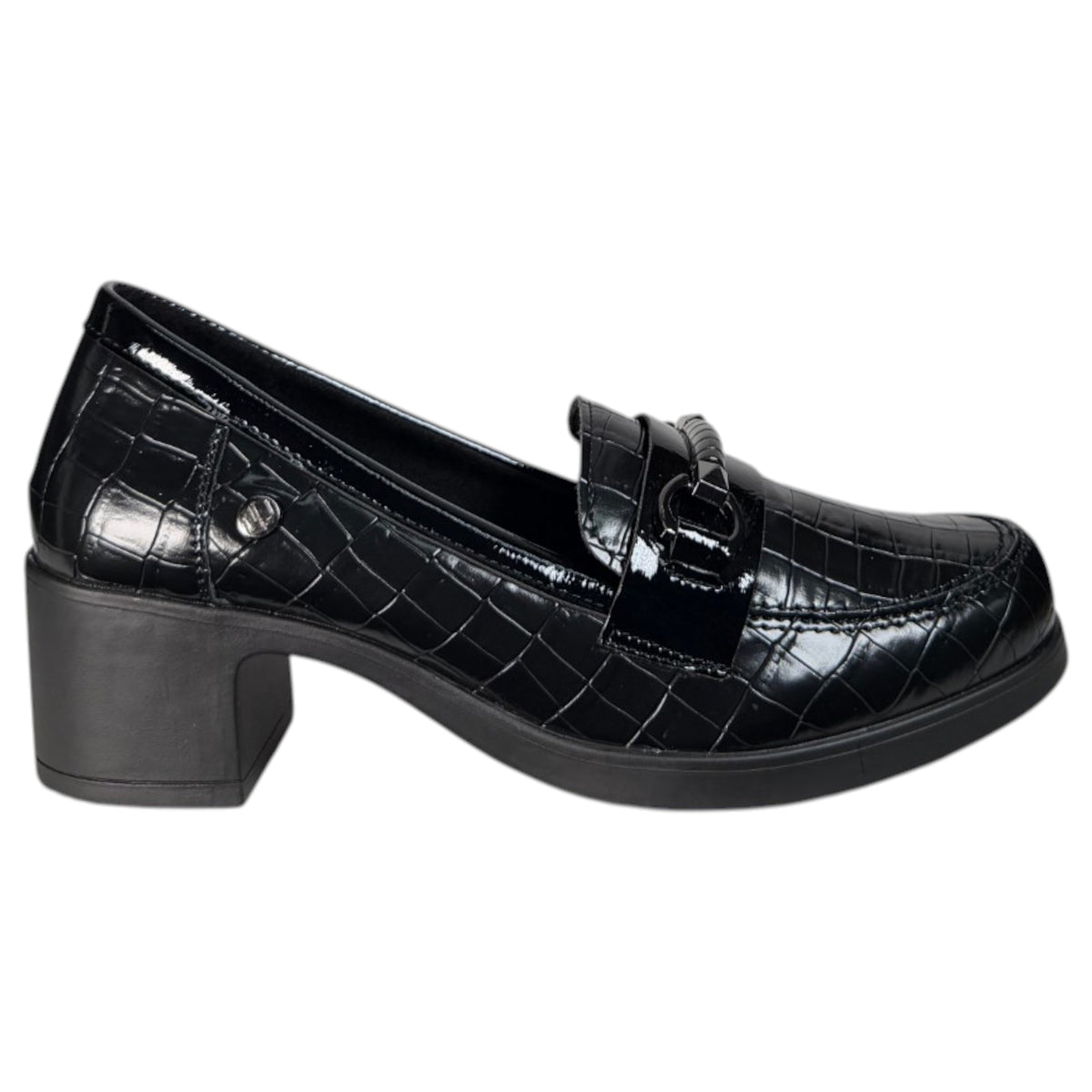 Mocasines Mysoft Tacón Hebilla 26M710 Negro