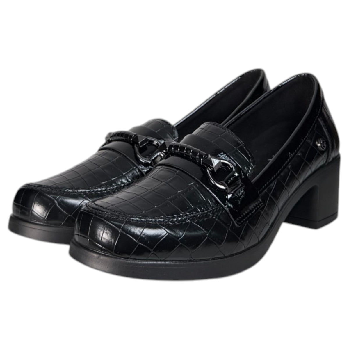 Mocasines Mysoft Tacón Hebilla 26M710 Negro