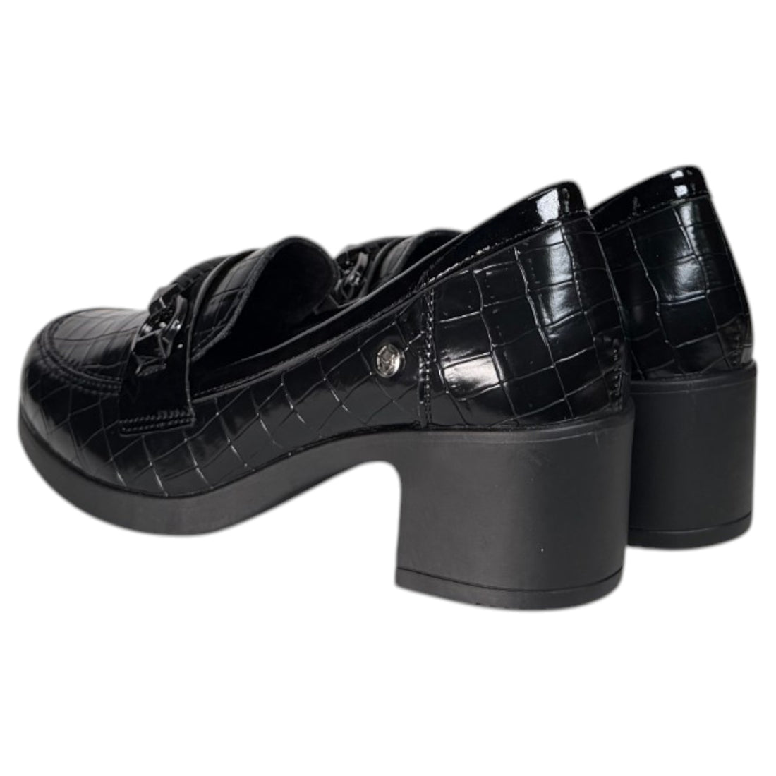 Mocasines Mysoft Tacón Hebilla 26M710 Negro