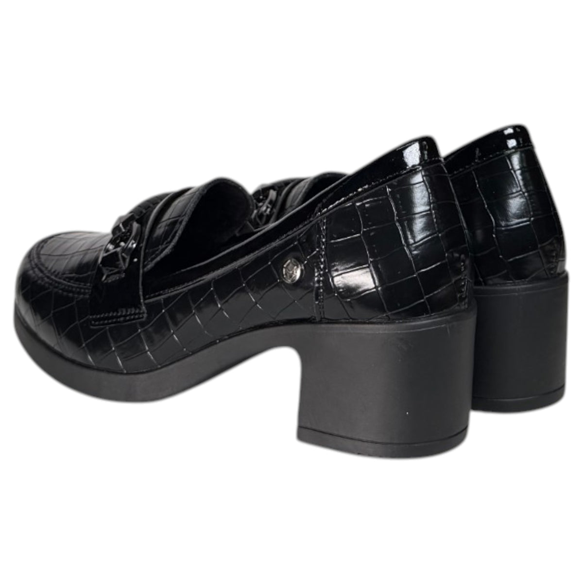 Mocasines Mysoft Tacón Hebilla 26M710 Negro