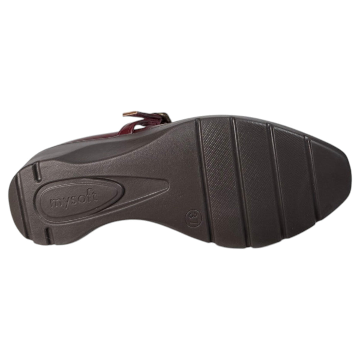 Zapatos Merceditas Mysoft Cuña Hebilla 26M502 Burdeos
