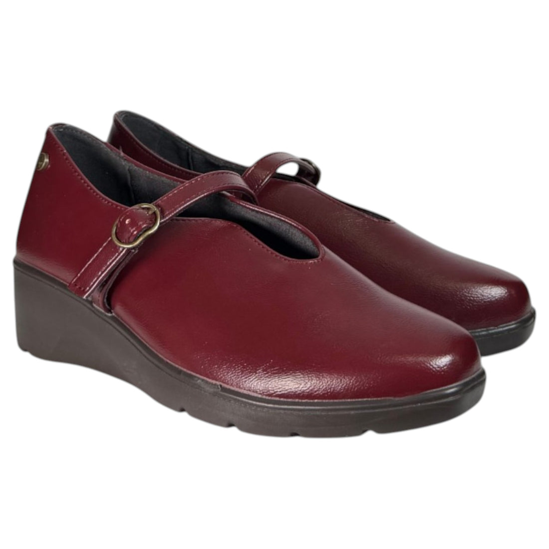 Zapatos Merceditas Mysoft Cuña Hebilla 26M502 Burdeos