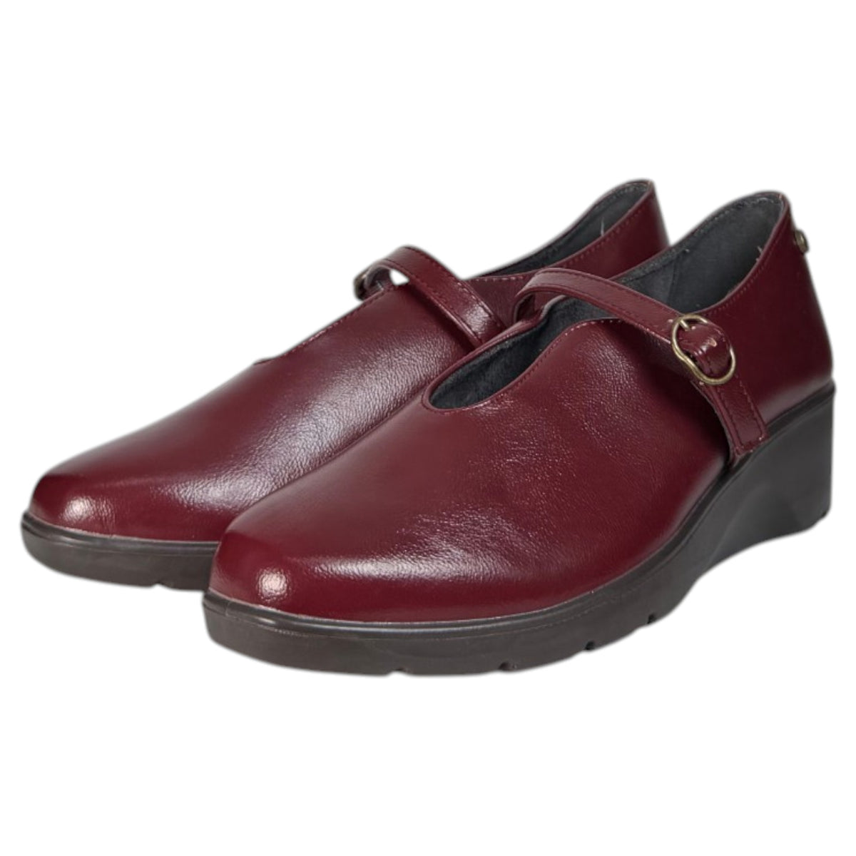 Zapatos Merceditas Mysoft Cuña Hebilla 26M502 Burdeos