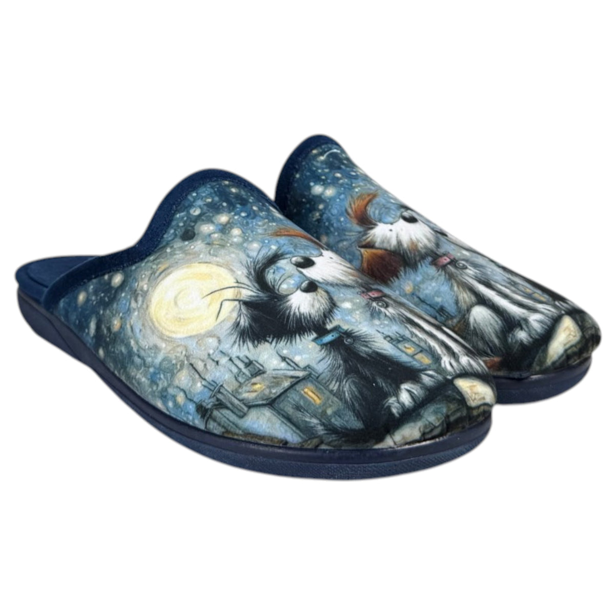 Zapatillas de Casa La Valenciana Perros Luna 859 Marino