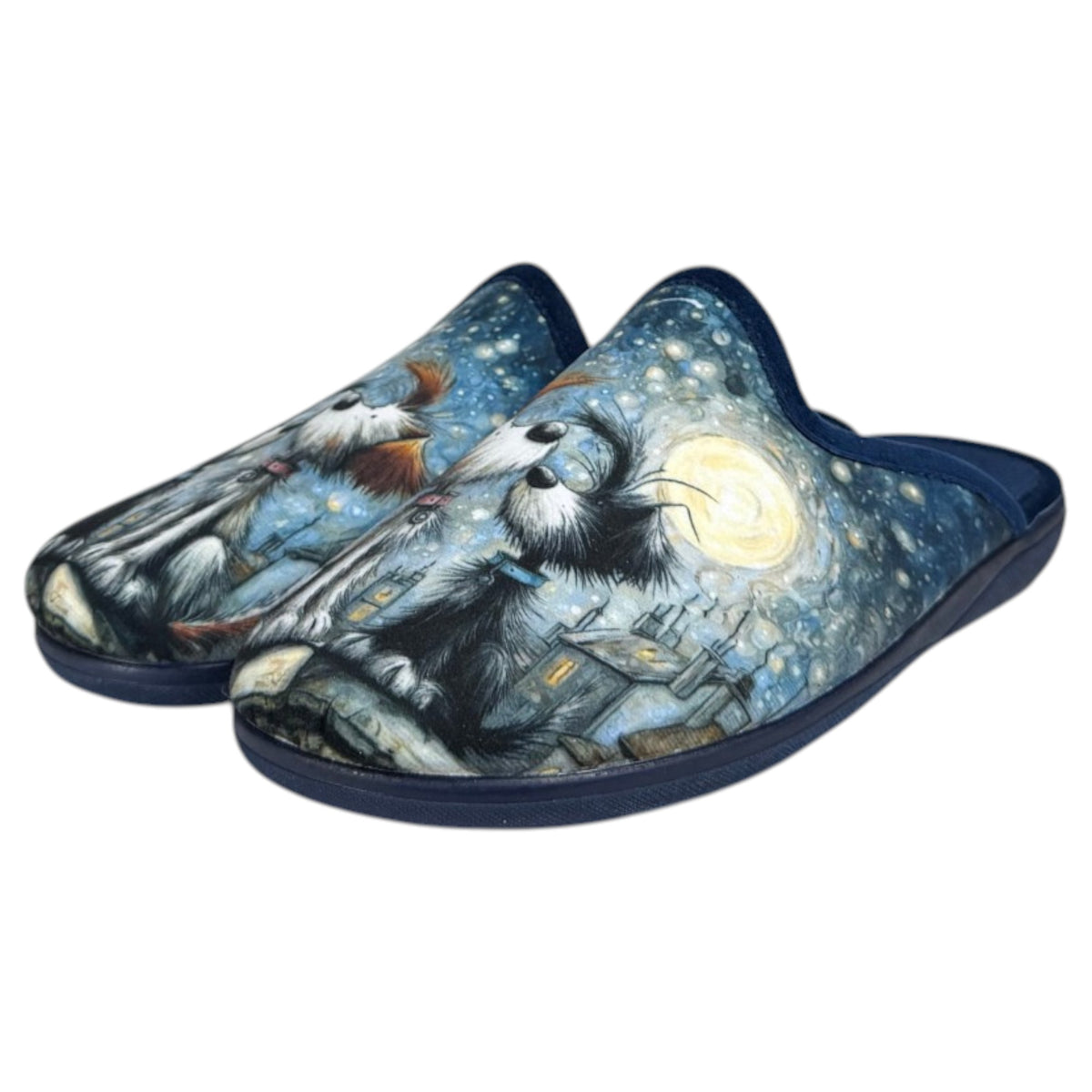 Zapatillas de Casa La Valenciana Perros Luna 859 Marino