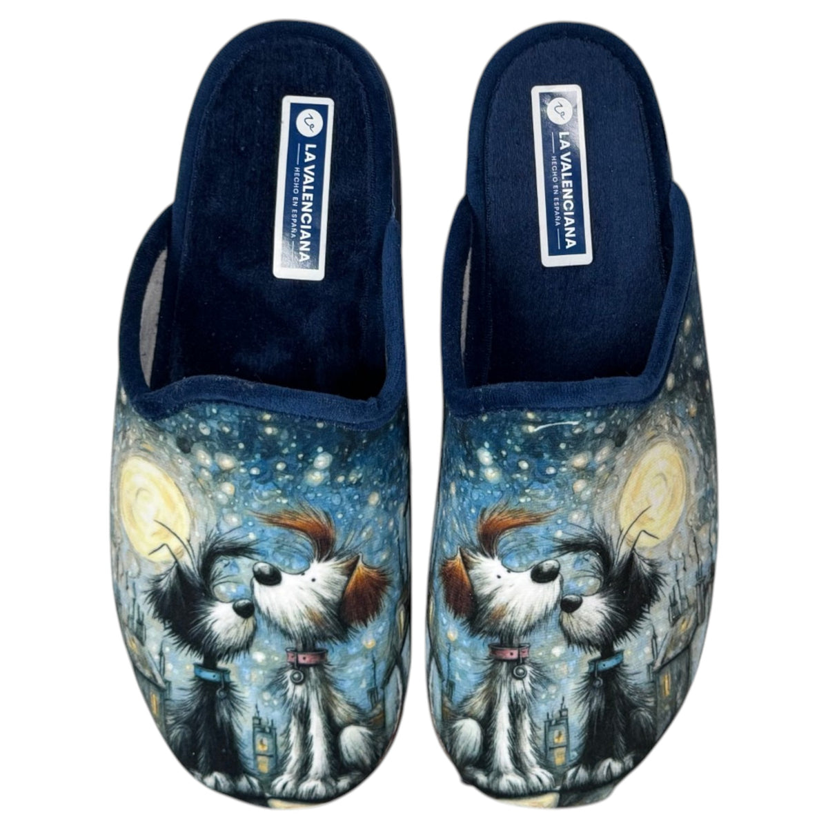 Zapatillas de Casa La Valenciana Perros Luna 859 Marino
