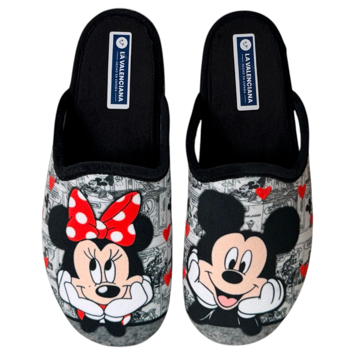 Zapatillas de Casa La Valenciana Mickey & Minnie 881 Negro