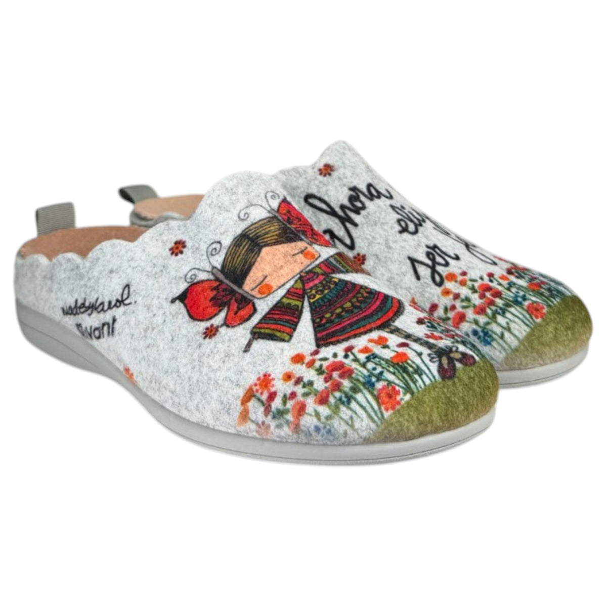 Zapatillas de Casa Vivant Elijo Ser Feliz 222215 Gris