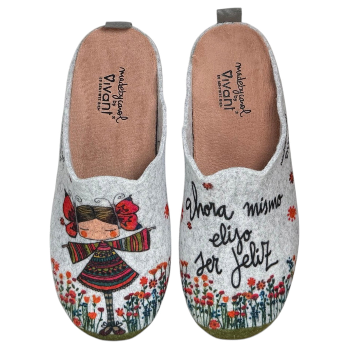 Zapatillas de Casa Vivant Elijo Ser Feliz 222215 Gris