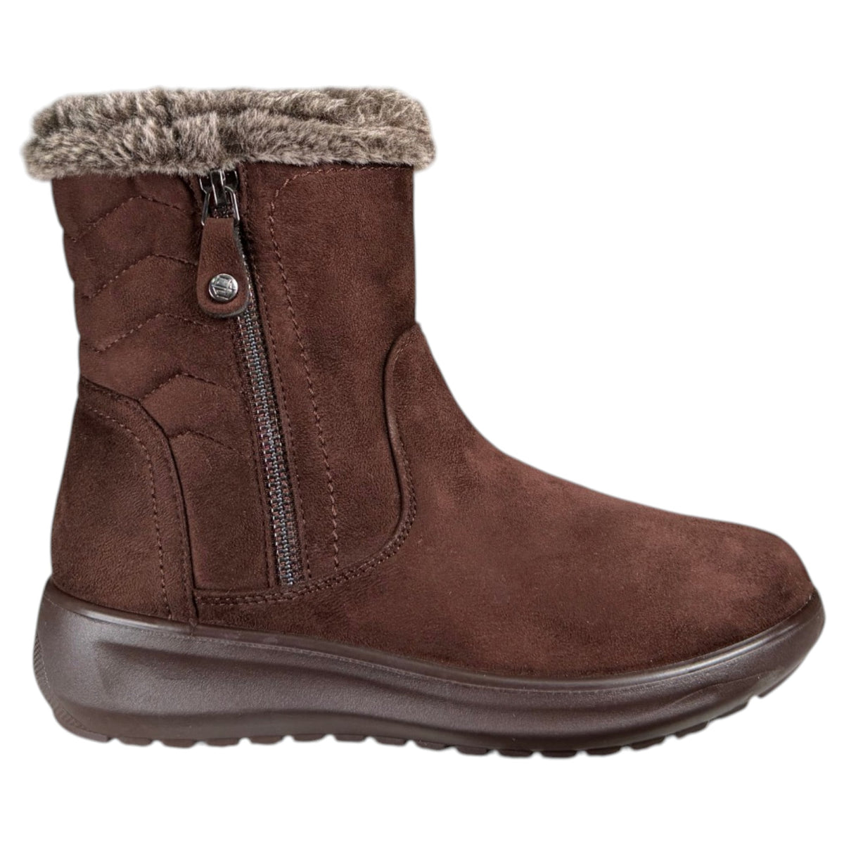 Botines Mysoft Cuello Pelitos 26M657 Café