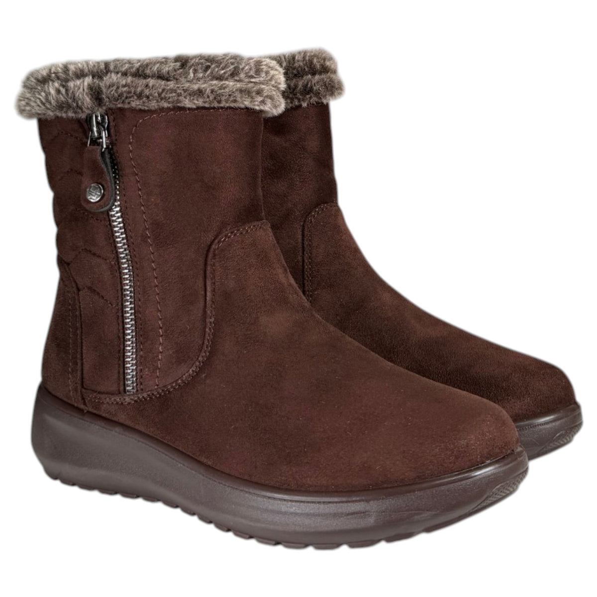 Botines Mysoft Cuello Pelitos 26M657 Café