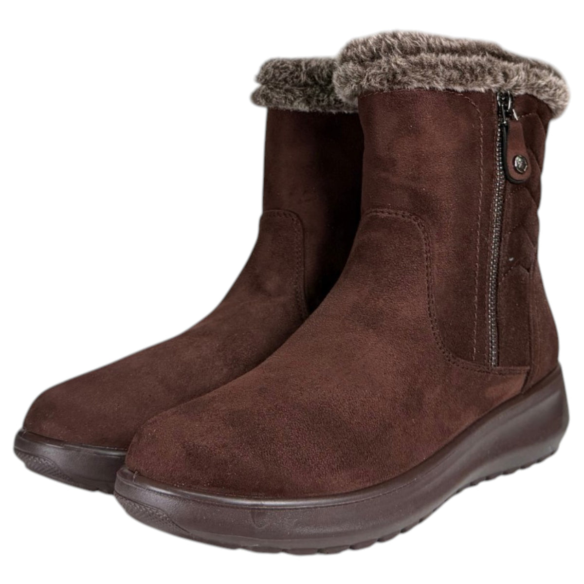 Botines Mysoft Cuello Pelitos 26M657 Café