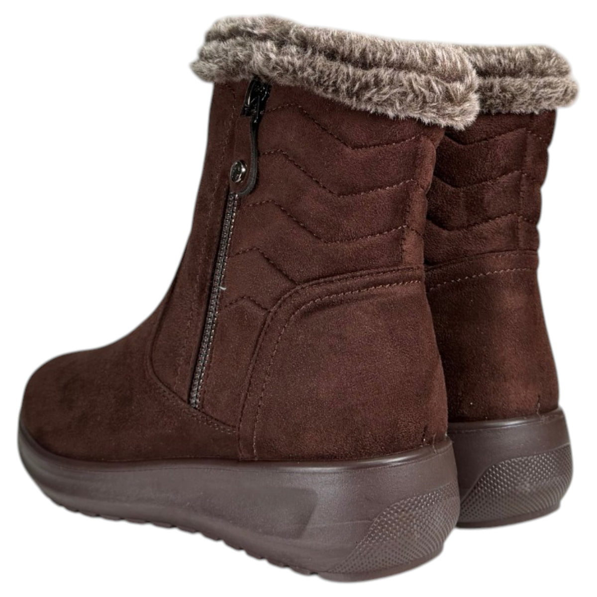 Botines Mysoft Cuello Pelitos 26M657 Café