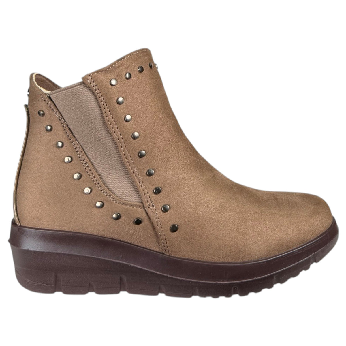 Botines Mysoft Cuña Tachas 26M582 Taupe