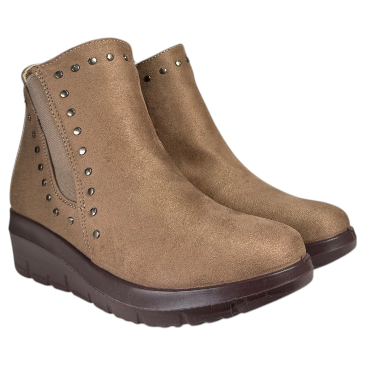 Botines Mysoft Cuña Tachas 26M582 Taupe