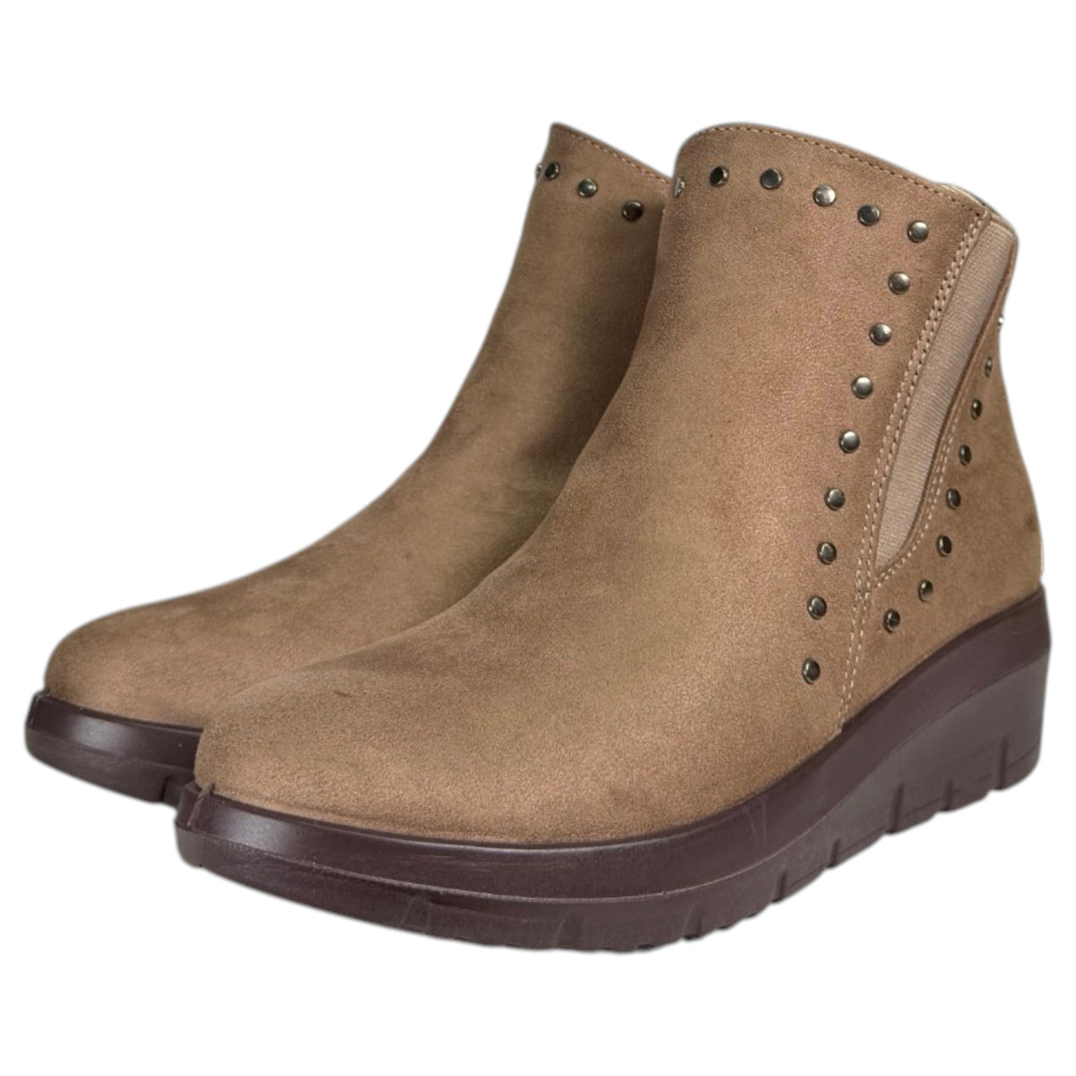 Botines Mysoft Cuña Tachas 26M582 Taupe
