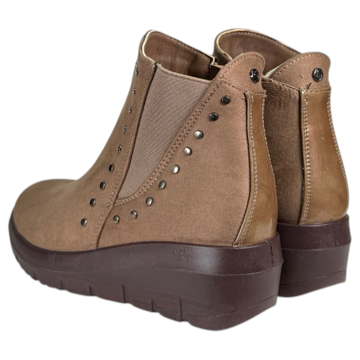 Botines Mysoft Cuña Tachas 26M582 Taupe